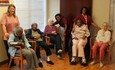 Kathy working with Seniors in an Adult Day Center