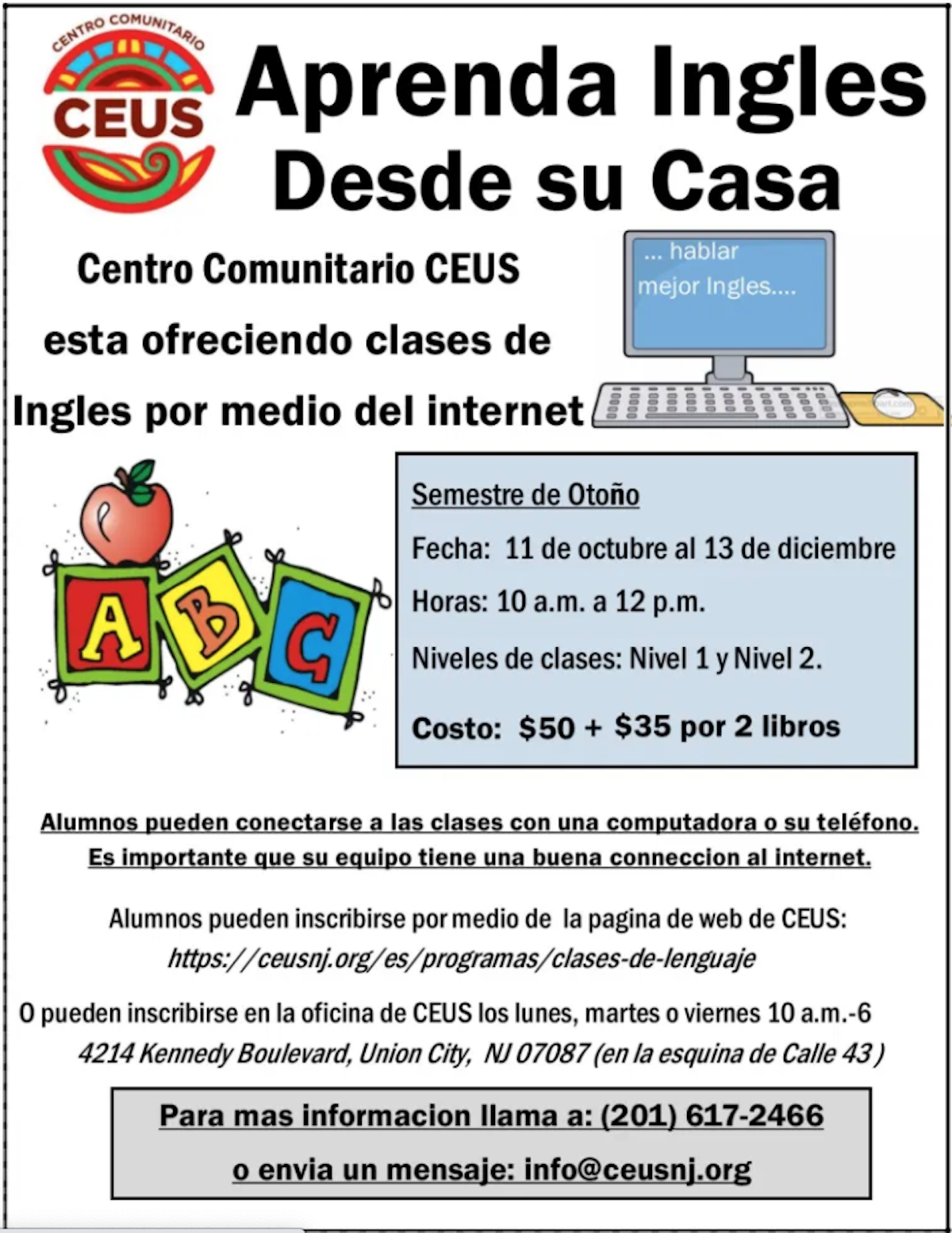 CEUS ESL Classes Go Online